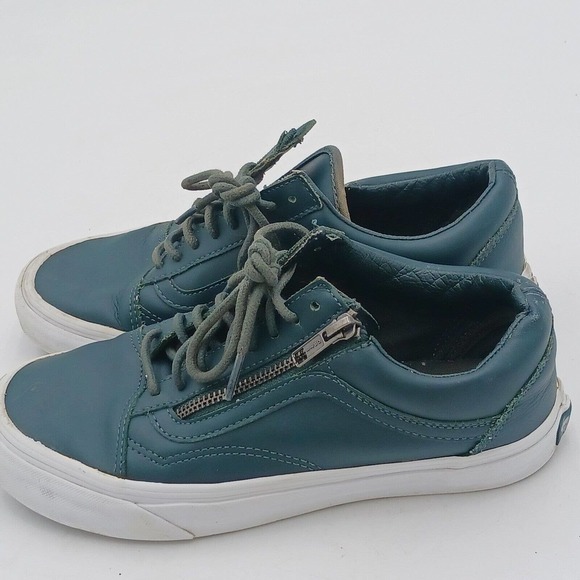 VANS Shoes - Vans Forrest Green Leather Unisex Women's 8/ Men 6.5 Zipper Sneakers 721499‎